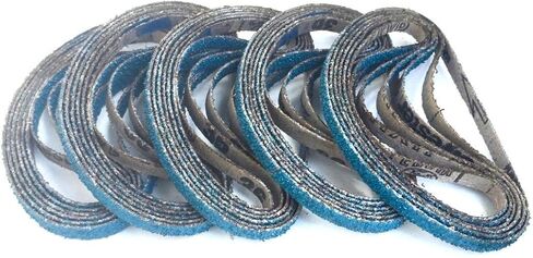 3/8 x 13 Inch Sanding Belts - Starcke Premium 80 Grit Blue Zirconia Cloth Belt Sanders for Woodworking, Metal, Composites & Aluminum, Autobody Sandpaper Belts, Narrow Air File Belt Sanding - 30 Pack | Blue Zirconia Cloth Belt Woodworking, Metal, Composite in Saudi Arabia