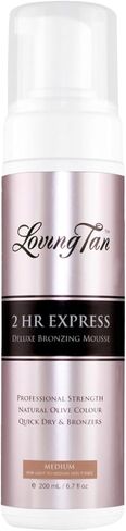 موس Loving Tan 2 HR Express، متوسط ​​- خالٍ من الخطوط، ذو مظهر طبيعي، مستحضر تسمير البشرة بدون شمس بقوة احترافية - ما يصل إلى 5 تطبيقات تسمير ذاتي لكل زجاجة، لم يتم الإساءة إلى الحيوانات لتصنيعه، ثنائي هيدروكسي الأسيتون المشتق طبيعيًا - 4 أونصة سائلة in Kuwait