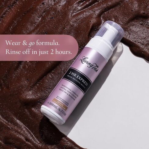 موس Loving Tan 2 HR Express، متوسط ​​- خالٍ من الخطوط، ذو مظهر طبيعي، مستحضر تسمير البشرة بدون شمس بقوة احترافية - ما يصل إلى 5 تطبيقات تسمير ذاتي لكل زجاجة، لم يتم الإساءة إلى الحيوانات لتصنيعه، ثنائي هيدروكسي الأسيتون المشتق طبيعيًا - 4 أونصة سائلة in Kuwait