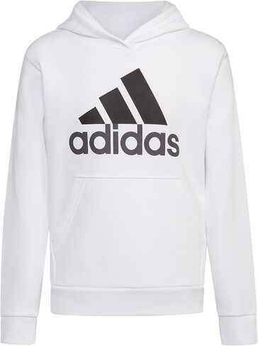 بلوفر بغطاء للرأس من الصوف بأكمام طويلة للأولاد من adidas، أسود منقط مع Collegiate Royal، مقاس كبير (14/16) in Kuwait