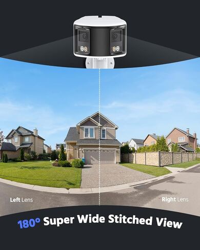 ANNKE FCD800 PoE Security Camera Outdoor with Dual Lens 180° Filed of View, 8MP IP Surveillance Camera Support Color Night Vision, Person/Vehicle Detection, Two-Way Talk, Built-in SD Card Slot in Kuwait