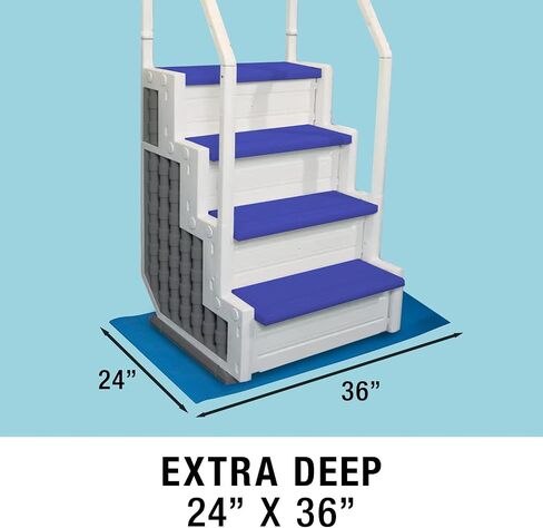 Poolmaster 32184 Swimming Pool Mat Vinyl Liner Protective Ladder Pad, 9 x 24 Inch, Blue in Saudi Arabia