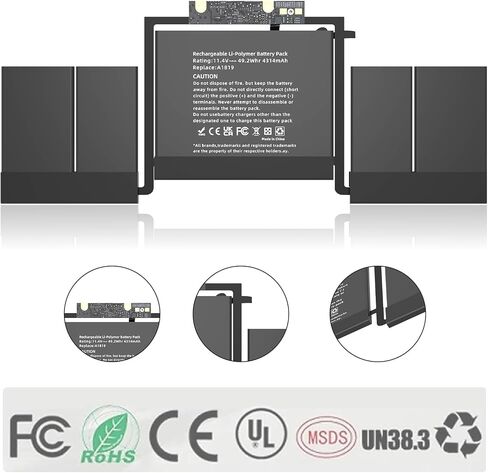 YXKC A1964 Laptop Battery Replacement for MacBook Pro 13" A1989 (Mid 2018 2019) A2251(2020 Release) EMC 3214 3358 3348 BTO/CTO Touch Bar MR9Q2LL/A MR9V2LL/A MV962LL/A in Saudi Arabia