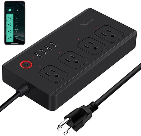 Smart Power Strip, WiFi Surge Protector Compatible with Alexa & Google Home, Smart Plug with 4 USB Ports & 4 AC Outlets, Voice and Remote Control & Timer Schedule, 5ft Extension Cord in Kuwait