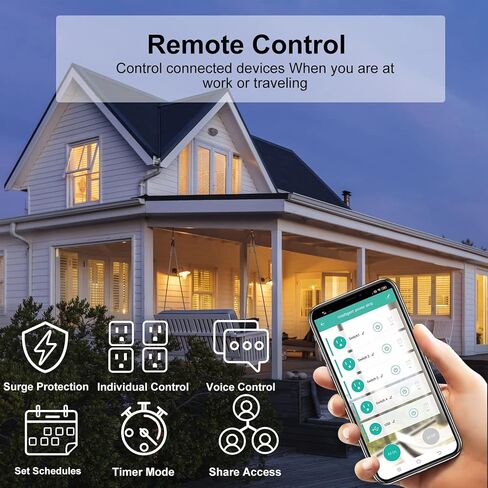 Smart Power Strip, WiFi Surge Protector Compatible with Alexa & Google Home, Smart Plug with 4 USB Ports & 4 AC Outlets, Voice and Remote Control & Timer Schedule, 5ft Extension Cord in Kuwait