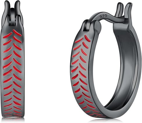 Baseball Earrings 925 Sterling Silver Sport Lover Jewelry Hoop Earring Baseball Earrings Gifts For Women Girls in Kuwait