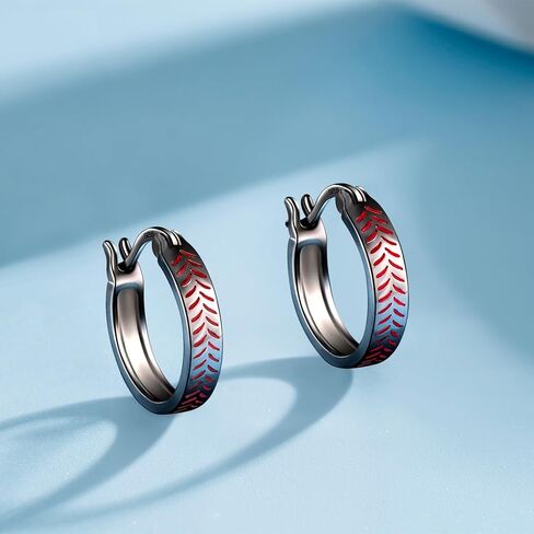 Baseball Earrings 925 Sterling Silver Sport Lover Jewelry Hoop Earring Baseball Earrings Gifts For Women Girls in Kuwait