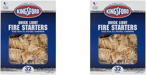 Kingsford Quick Light Fire Starters | Wooden Fire Starters Made with All Natural Hardwood for Grilling, Campfires, and Outdoor Fireplaces | 16 Count Fire Starter Rolls - 24 Pack in Kuwait