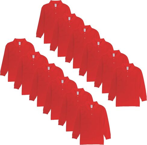 قميص بولو للجولف بأكمام طويلة للأطفال الصغار للعودة إلى الزي المدرسي للأولاد والبنات in Kuwait