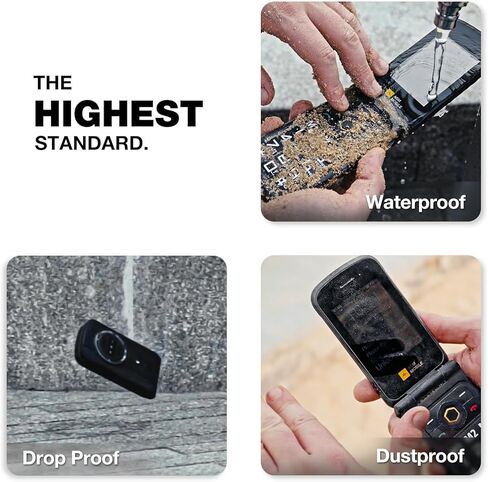 AGM M8 Security + 4G هاتف متين فليب، هواتف خلوية ذات أزرار كبيرة لكبار السن، بيانات آمنة، مقاوم للماء/السقوط، مفتاح جانبي SOS، HAC، اتصال سريع، مكبر صوت قوي 104 ديسيبل، لوحة مفاتيح كبيرة، بطاقات SIM مزدوجة in Kuwait