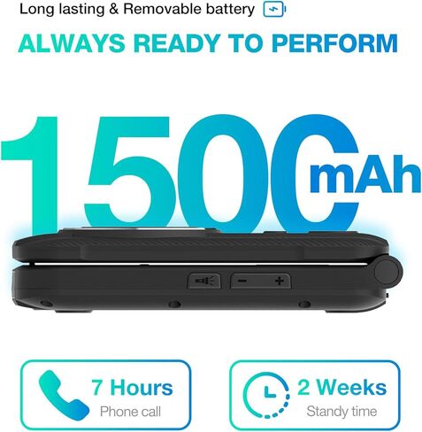 AGM M8 Security + 4G هاتف متين فليب، هواتف خلوية ذات أزرار كبيرة لكبار السن، بيانات آمنة، مقاوم للماء/السقوط، مفتاح جانبي SOS، HAC، اتصال سريع، مكبر صوت قوي 104 ديسيبل، لوحة مفاتيح كبيرة، بطاقات SIM مزدوجة in Kuwait