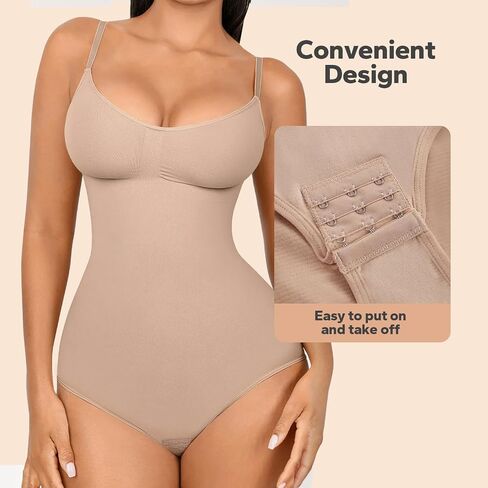 Shapewear, Bodysuit for Women, Tummy Control Bodysuit with Adjustable Straps, Seamless Snatched Body Shaper in Saudi Arabia