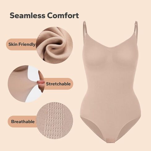 Shapewear, Bodysuit for Women, Tummy Control Bodysuit with Adjustable Straps, Seamless Snatched Body Shaper in Saudi Arabia
