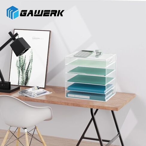 6 Tier Letter Tray Paper Organizer with Handle, Mental Mesh Desk File Paper Organizer for Office Home School, Black, 1 Pack in Saudi Arabia