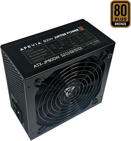Apevia ATX-JP600W Jupiter 600W 80 Plus Bronze Certified Active PFC ATX Gaming Power Supply, Supports Dual/Quad Core CPUs, SLI/Crossfire/Haswell, 3 Year Warranty in Saudi Arabia