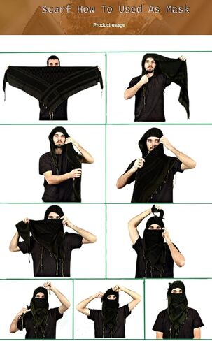 وشاح عربي كوفية صحراوية تكتيكية - أوشحة شماغ شرابة للرجال والنساء، كاجوال للرقبة in Saudi Arabia