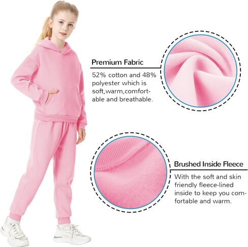 QBK Toddler To Youth Soft Brushed Fleece Hoodies Kids Hooded Sweatshirts With Pockets for Boys And Girls in Saudi Arabia