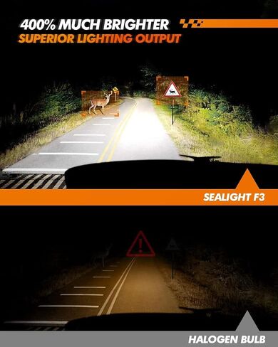 SEALIGHT H11 LED Fog Light Bulbs, 6000LM 6500K White H8 H9 H16 Fog Lights Bulb, Super Penetration 16 CSP Chips Led Light, Ultra-High Heat Dissipation Performance, Non-polarity, Pack of 2 in Saudi Arabia