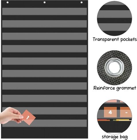 Black Standard Pocket Charts for Classroom, Sentence Strip and Word Pocket Chart Teacher and Classroom Must Have Supplies in Saudi Arabia