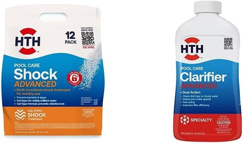HTH 52037 صدمة العناية بحمام السباحة المتقدمة، كيماويات حمام السباحة، تركيبة كال هيبو، 12 قطعة (عبوة من قطعة واحدة) in Kuwait