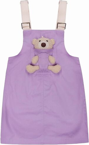 KIDSCOOL SPACE Girls Denim Overalls Dress,Cute Bear Simple Design Summer Colored Jumpsuit Dress and Set in Kuwait