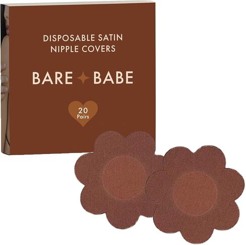 40 Pieces Satin Nipple Pasties - Hypoallergenic, Disposable, Adhesive Breast Pasties - Nude Nipple Covers No-Show in Saudi Arabia