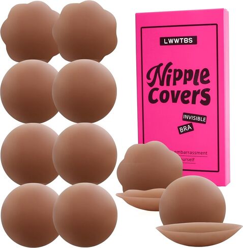 Nipple Covers 6 Pairs Sticky Silicone Nipple Pasties Reusable Adhesive Silicone Nipple Covers for Women No Show Sticky in Saudi Arabia
