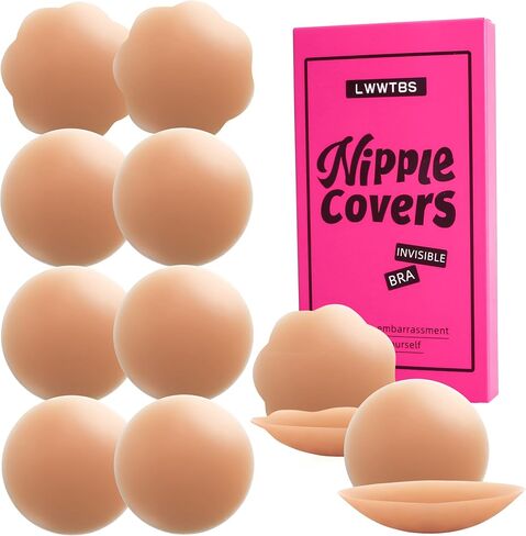 Nipple Covers 6 Pairs Sticky Silicone Nipple Pasties Reusable Adhesive Silicone Nipple Covers for Women No Show Sticky in Saudi Arabia