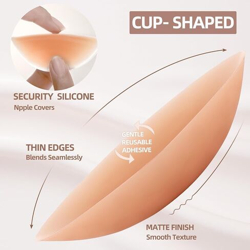 Nipple Covers 6 Pairs Sticky Silicone Nipple Pasties Reusable Adhesive Silicone Nipple Covers for Women No Show Sticky in Saudi Arabia