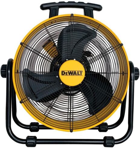 DEWALT DXF-2042 مروحة صناعية عالية السرعة، أرضية، طبل، حظيرة، مستودع، محرك عالي التحمل، جهاز تدوير الهواء المحمول 3 سرعات قابلة للتعديل، 20 بوصة، أصفر in Saudi Arabia