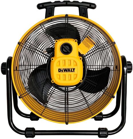 DEWALT DXF-2042 مروحة صناعية عالية السرعة، أرضية، طبل، حظيرة، مستودع، محرك عالي التحمل، جهاز تدوير الهواء المحمول 3 سرعات قابلة للتعديل، 20 بوصة، أصفر in Saudi Arabia