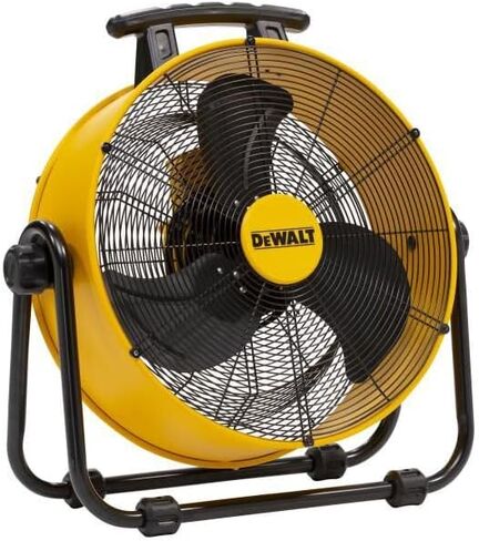 DEWALT DXF-2042 مروحة صناعية عالية السرعة، أرضية، طبل، حظيرة، مستودع، محرك عالي التحمل، جهاز تدوير الهواء المحمول 3 سرعات قابلة للتعديل، 20 بوصة، أصفر in Saudi Arabia