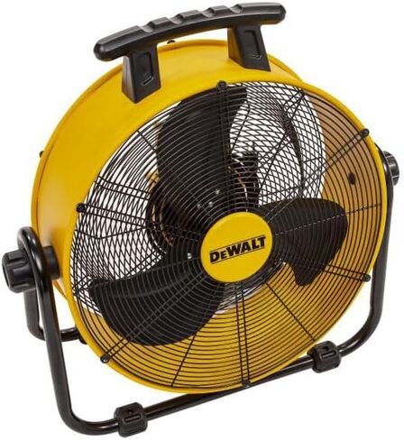 DEWALT DXF-2042 مروحة صناعية عالية السرعة، أرضية، طبل، حظيرة، مستودع، محرك عالي التحمل، جهاز تدوير الهواء المحمول 3 سرعات قابلة للتعديل، 20 بوصة، أصفر in Saudi Arabia