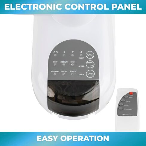Comfort Zone Oscillating Wall Mount Fan with Remote Control, Timer, Auto Shut Off, Adjustable Tilt, Quiet, 16 inch, 3 Speed, Ideal for Home, Bedroom, Gym & Office, Airflow 14.07 ft/sec, CZ16WR in Kuwait
