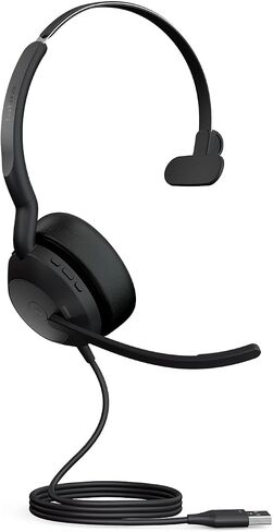 Jabra Evolve2 50 Wired Mono Headset AirComfort Technology, Noise-Cancelling Mics & Active Noise Cancellation - MS Teams Certified, Works with All Other Platforms - Black in Kuwait