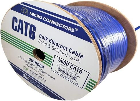 ميكرو كونيكتورز كيبل ايثرنت كات 6 صلب خارجي 250 قدم 23 ايه دبليو جي - ازرق (TR4-560BLOU-250) in Kuwait