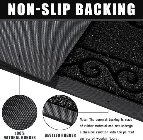 Yimobra Welcome Front Door Mat, Heavy Duty Easy Clean Doormat Indoor Outdoor, Waterproof Quick Dry Floor Mat for Home, Garage, Hign Traffic Areas, Non Slip, Low Profile, 29.5X17 Inches, Beige Brown in Kuwait