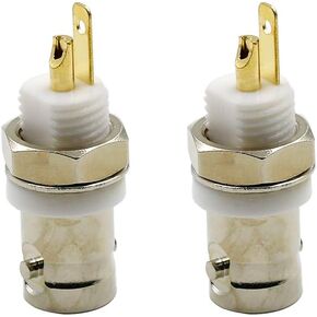 Hxchen BNC Female Jack Bulkhead Solder Panel Mount Insulated Coax Rf Connector - (5 Pcs)