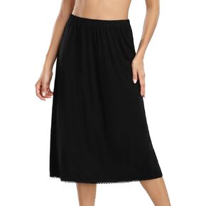 Vlazom Half Slips for Women Under Dress Long Half Slip Under Skirt with Lace Trim Size S-XXL