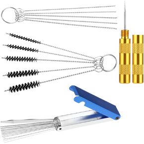 Carburetor Carbon Dirt Jet Remove Cleaner, 13 Cleaning Wires Set + 10 Cleaning Needles + 5 Nylon Brushes Tool Kit for Motorcycle ATV Moped Welder Chainsaw Spray Guns Repair Engine Spray(3 Set)
