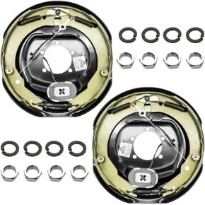 زوجان من مجموعات استبدال أحذية فرامل المقطورة الكهربائية مقاس 12 بوصة × 2 بوصة لـ 5200 رطل، و6000 رطل، و7000 رطل، ومجموعة فرامل 5 فتحات مع نوابض ودبابيس، وملحقات محور محور المقطورة، ونوع ديكستر. in Kuwait