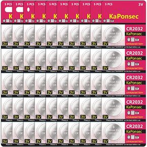 KaPonsec 100Packs CR2032 3V Lithium Batteries
