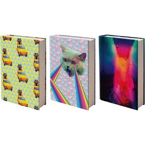 Fun Design, Easy Apply Book Covers 3 Pack. Stretchable Jumbo Jackets Fits Most Hardcover Textbooks Up to 9 x 11". Adhesive-Free, Nylon Fabric Protectors. Washable and Reusable Student School Supply