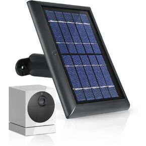 Wasserstein Solar Panel Compatible with Wyze Cam Outdoor and Wyze Cam Outdoor V2 - Power Your Surveillance Camera continuously with 2W 5V Charging (2-Pack, Black) (Wyze Cam Outdoor NOT Included)