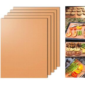 Dailyart Grill Mats Set of 4 with 13" BBQ Tongs & Silicone Brush, 100% Non Stick BBQ Grill Mat & Baking Mats, Reusable Teflon Grill Matt for Outdoor Grill, Works on Any Grill, 15.75 x 13-Inch Black