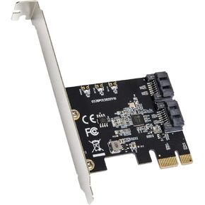 IO CREST Dual M.2 B-Key SATA SSD Converter PCI Express 3.0 x1 Expansion Card Heat Sink Jmicron JMB582 Chipset SI-PEX40153