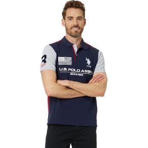 U.S. Polo Assn. Slim Fit Contrast Body Knit Polo Shirt White LG