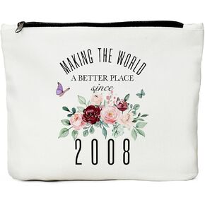 JIUWEIHU Women's 16th birthday gifts, 16th birthday decorative gifts, 16th birthday gifts for sisters, friends, colleagues, girlfriends, daughters, nieces - cosmetic bags since 2007