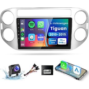 for Volkswagen Tiguan 2010 2011 2012 2013 2014 2015 Android Car Stereo 2+32G Support Wireless Carplay&Android Auto with 9 inch Touchscreen GPS Navigation Bluetooth USB WiFi FM/RDS Radio Backup Camera