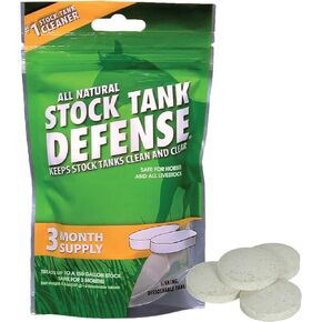 Airmax Stock Tank Defense، منظف حوض مياه الماشية، خزانات الشرب النظيفة للخيول والماشية والماعز والدجاج، معالجة أقراص التنظيف الآمنة وسهلة الاستخدام للزراعة والاستخدام الزراعي، 24 قرصًا